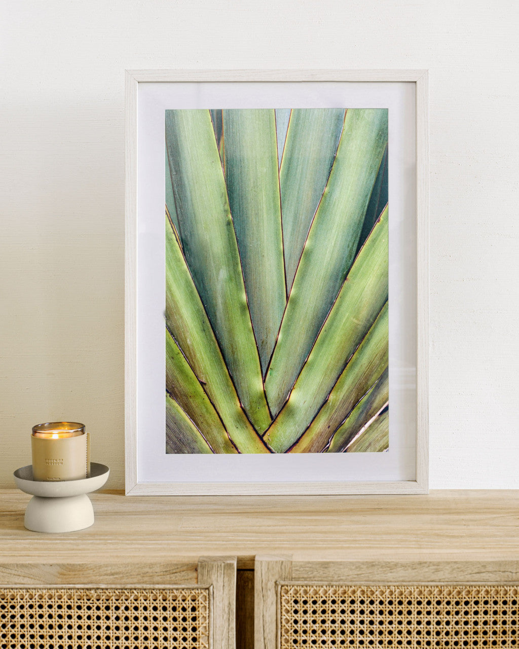 Tablou verde din fibre naturale 50x70 cm Lyn Kave Home