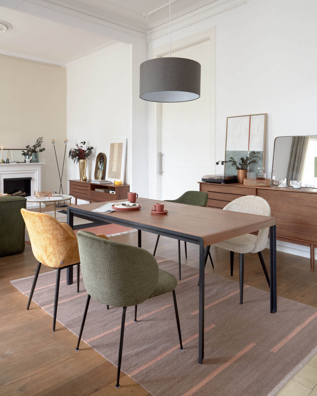 Tablou verde din fibre naturale 50x70 cm Malvern Kave Home