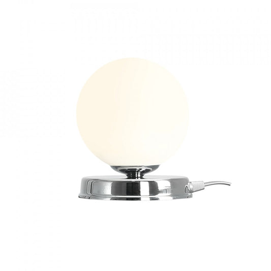 Veioza alba/argintie din sticla 23 cm Ball M Aldex