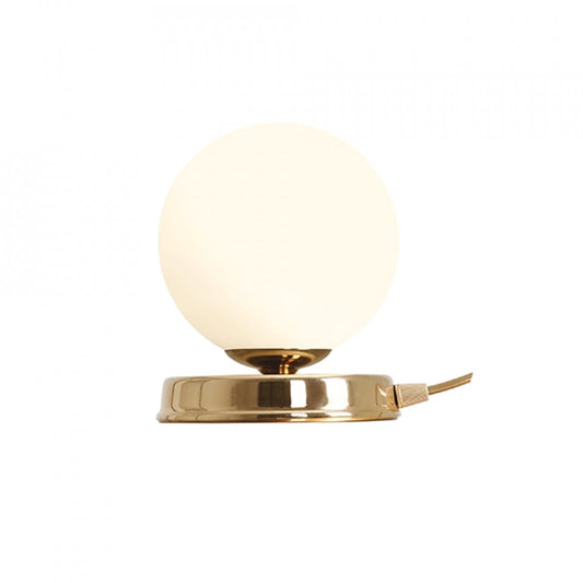 Veioza alba/aurie din sticla 23 cm Ball M Aldex