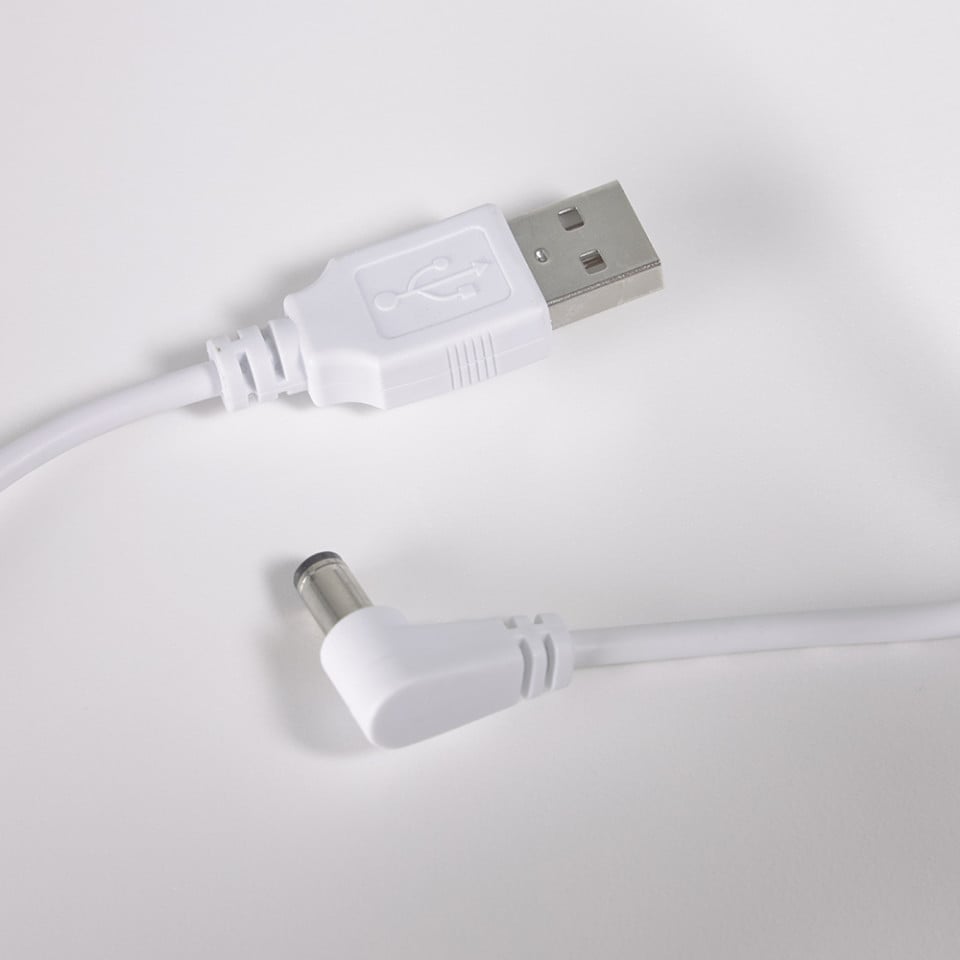 Veioza alba cu USB din plastic 28 cm Dialma Kave Home