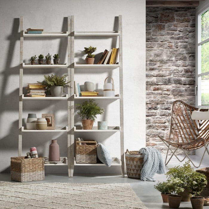 Veioza alba din lemn 27 cm Ridley Natural Kave Home