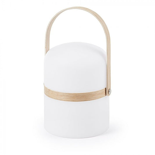 Veioza alba din lemn 27 cm Ridley Natural Kave Home