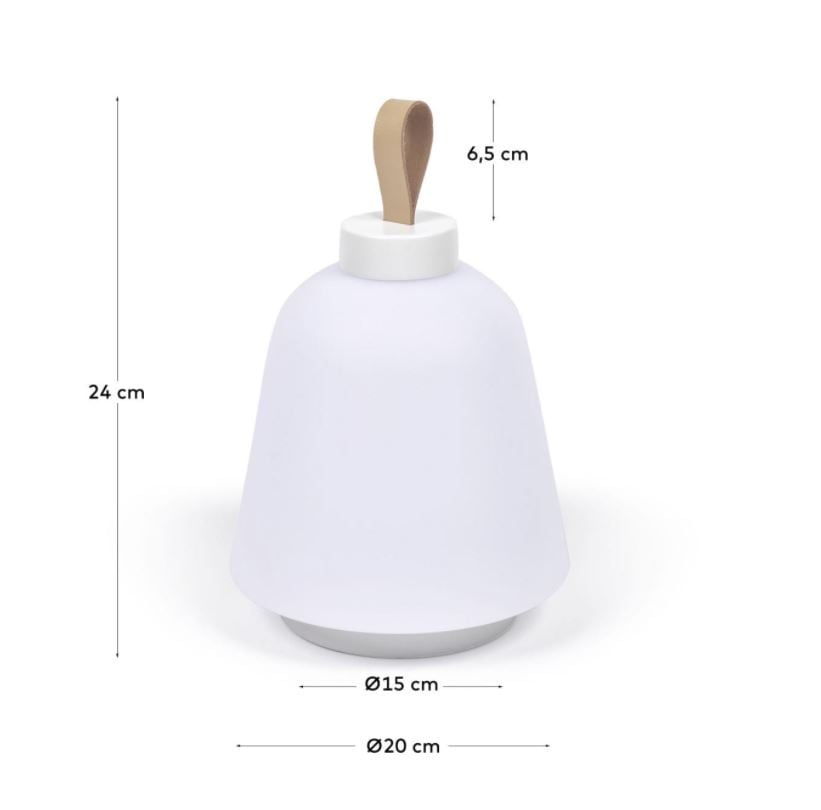 Veioza alba din metal 24 cm Uliana Kave Home