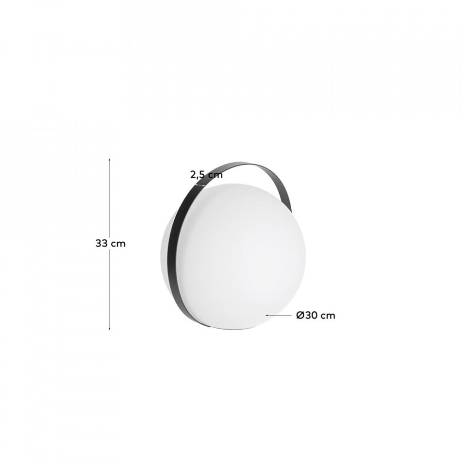 Veioza alba din metal 33 cm Dinesh Kave Home