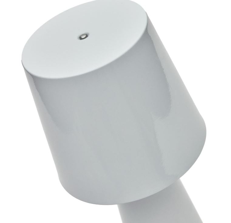 Veioza alba din metal cu USB 40 cm Arenys Kave Home
