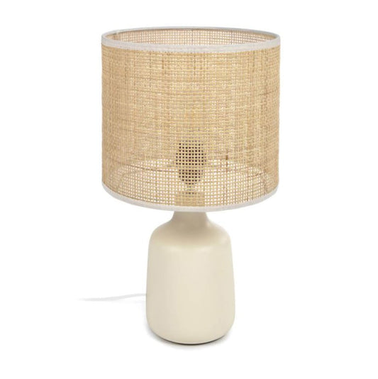 Veioza alba/maro din ceramica 44 cm Erna Kave Home