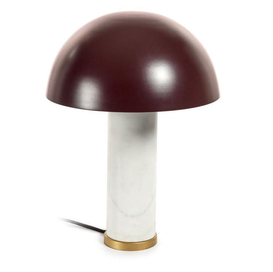 Veioza alba/maro din marmura 43 cm Zorione Kave Home