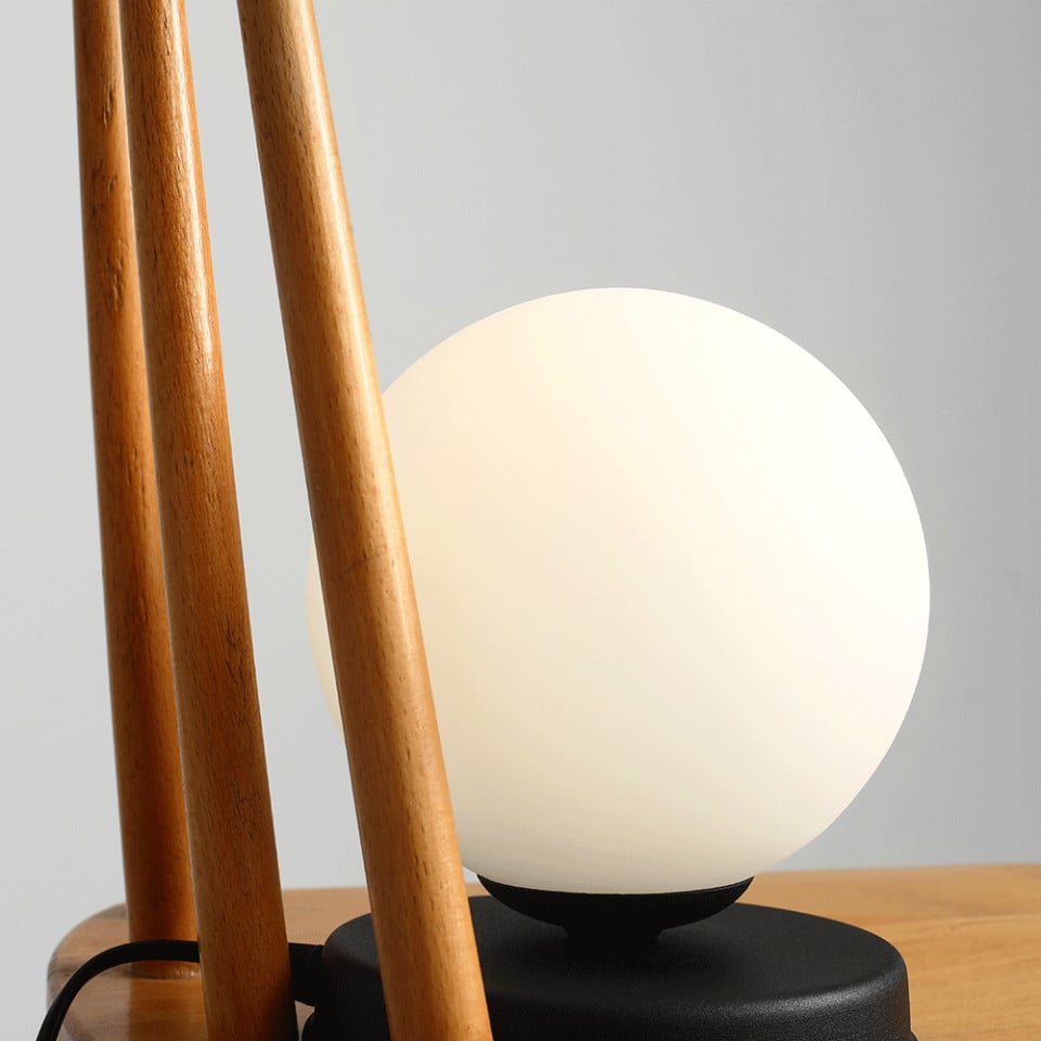 Veioza alba/neagra din sticla 23 cm Ball M Aldex