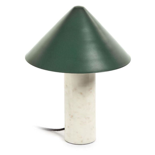 Veioza alba/verde din marmura 32 cm Valentine Kave Home