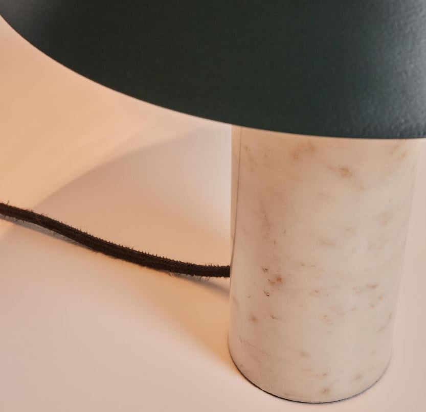 Veioza alba/verde din marmura 32 cm Valentine Kave Home
