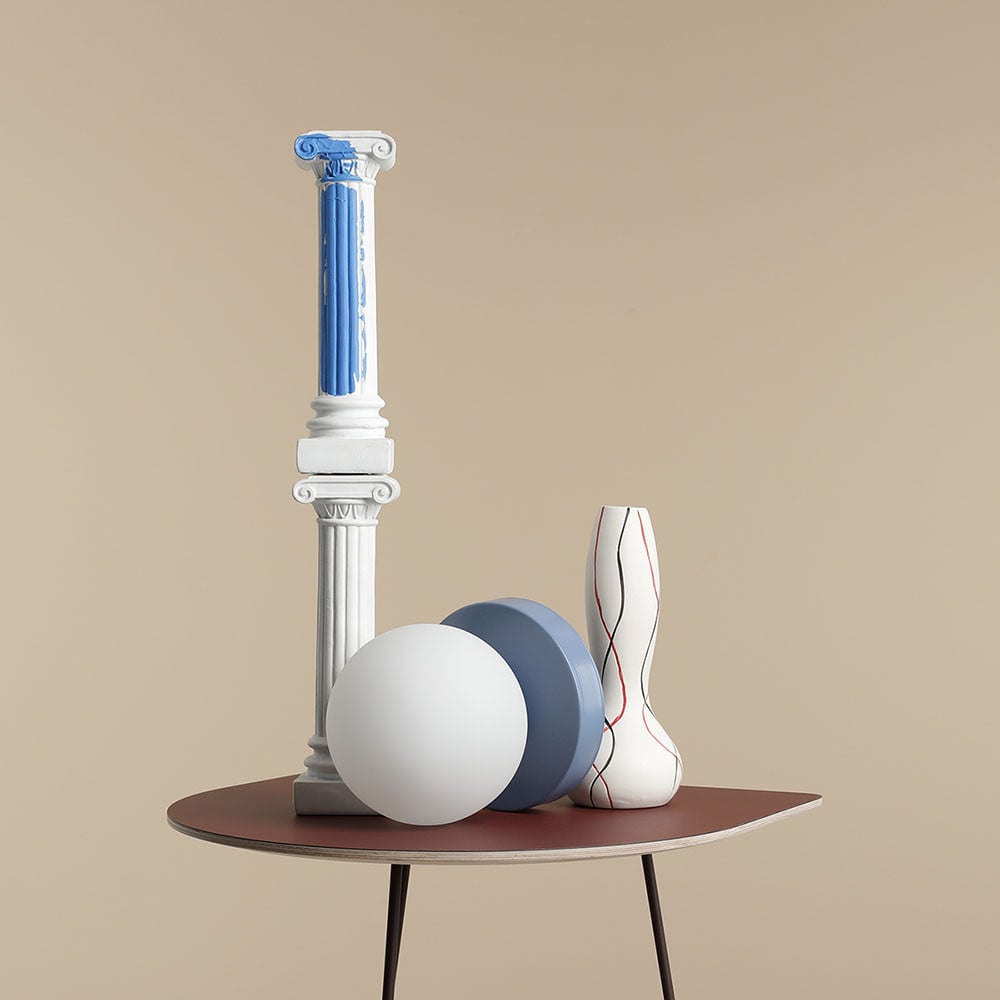 Veioza albastra/alba din sticla 17 cm Ball S Aldex