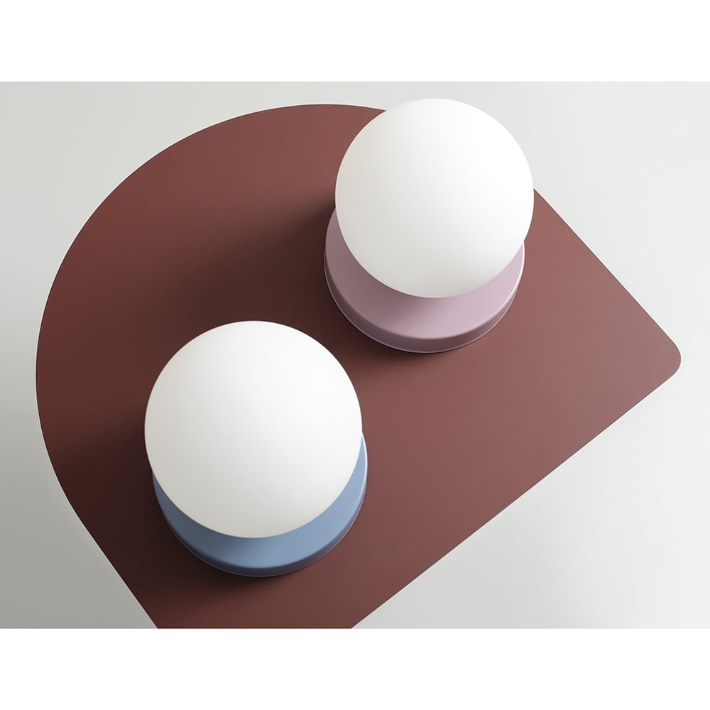 Veioza albastra/alba din sticla 17 cm Ball S Aldex