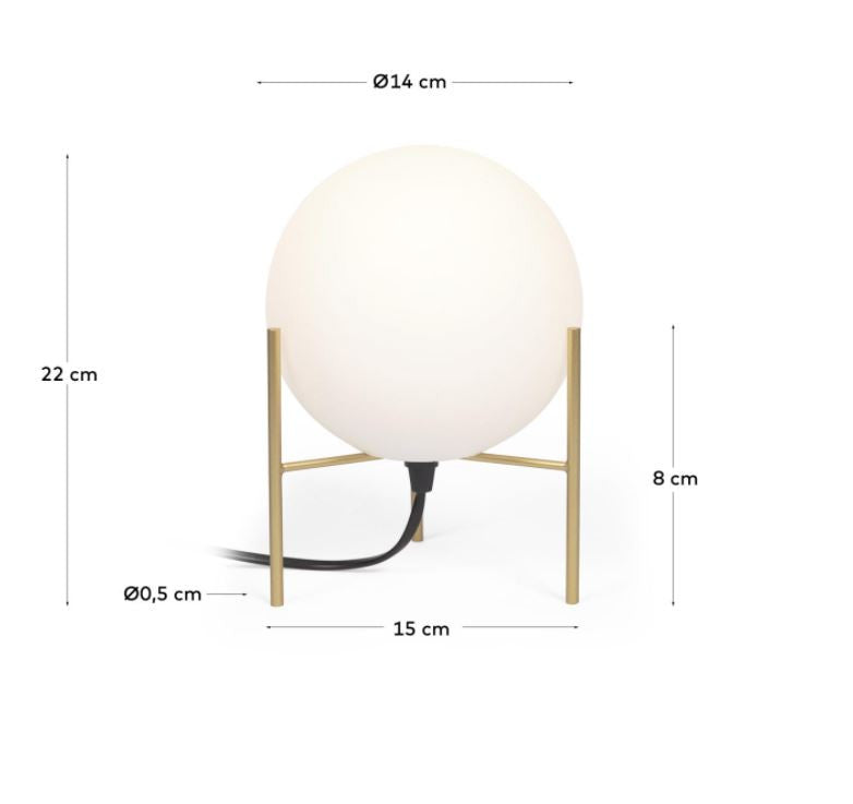 Veioza aurie/alba din metal 22 cm Seina Kave Home