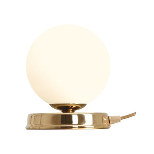 Veioza aurie/alba din sticla 17 cm Ball S Aldex