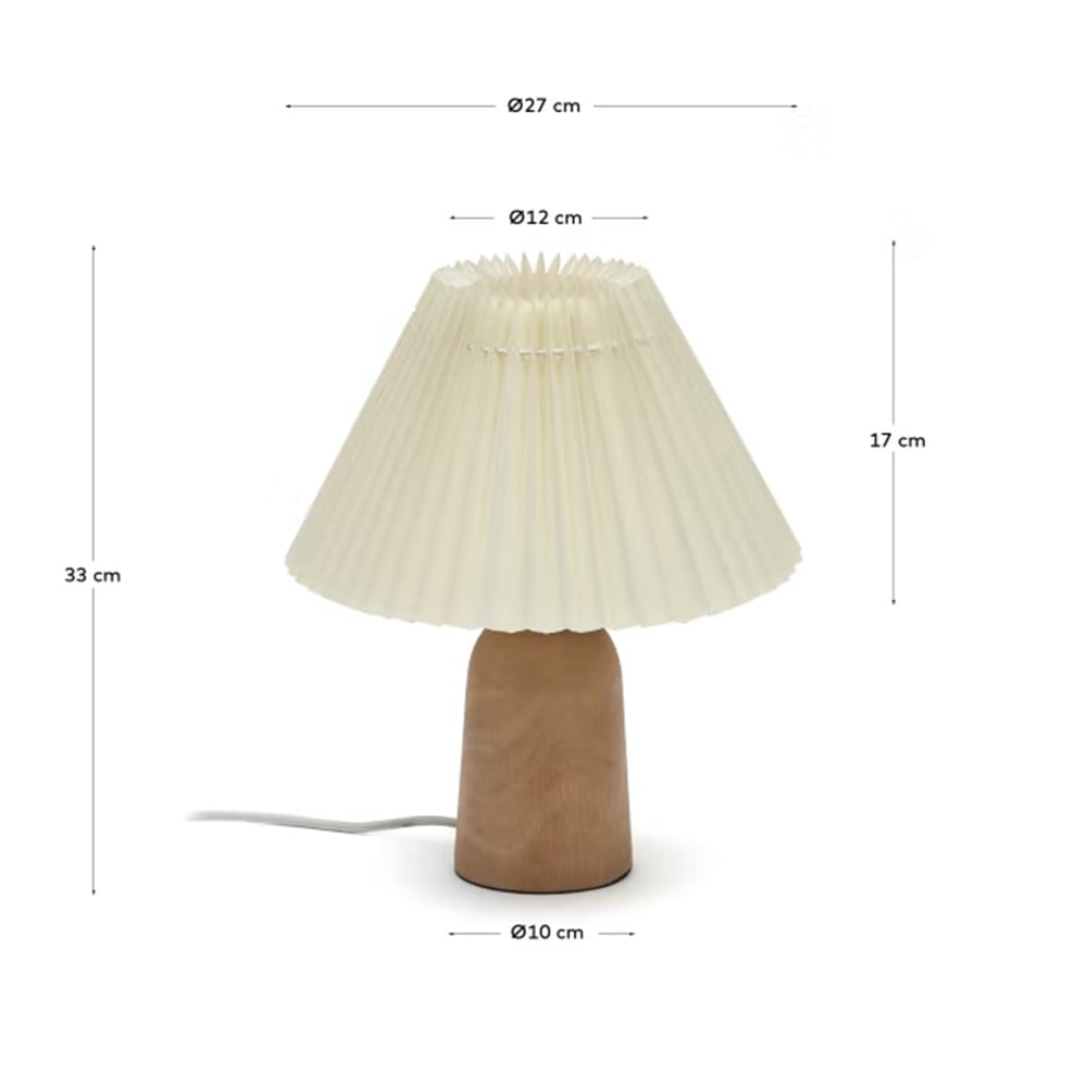 Veioza bej din bumbac 33 cm Benicarlo Kave Home