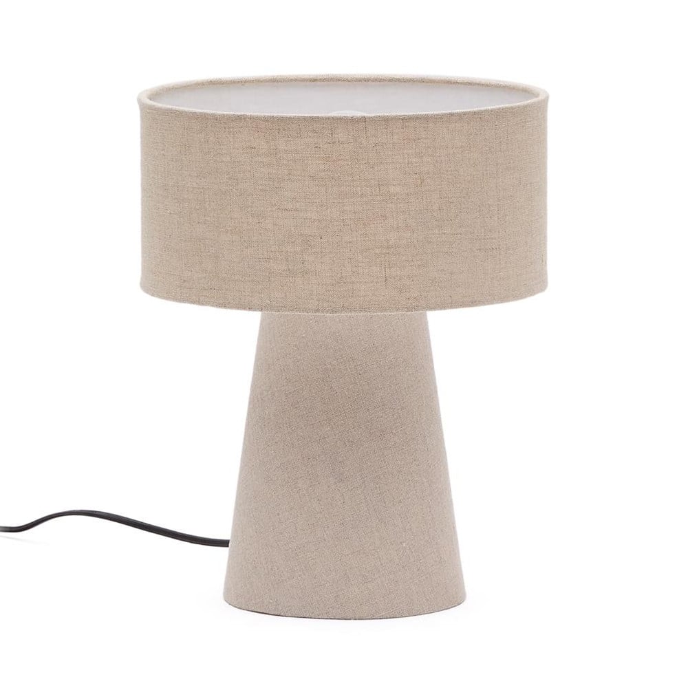 Veioza bej din fibre naturale 35 cm Algaida Kave Home