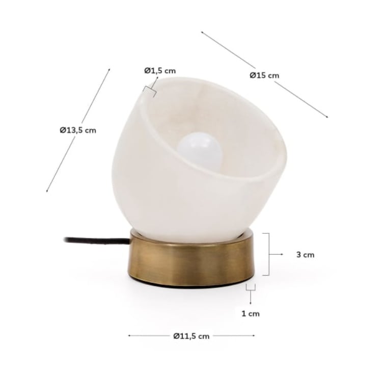 Veioza crem/aurie din metal 17 cm Shenli Kave Home