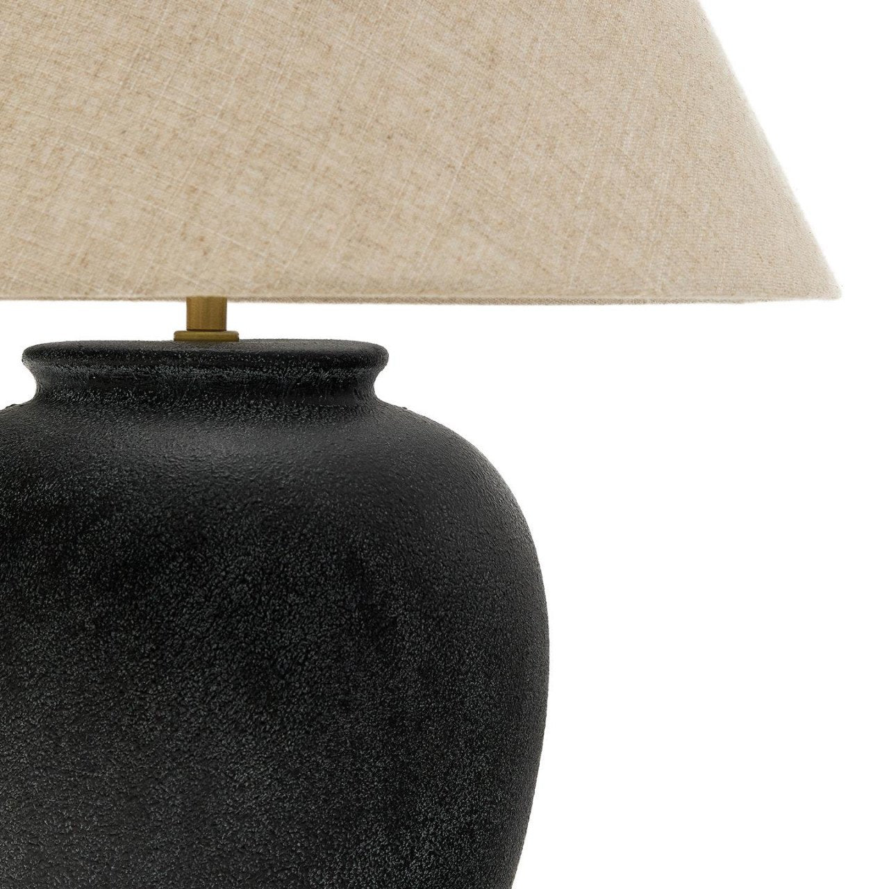 Veioza crem/neagra din ceramica 60 cm Mercadal Kave Home