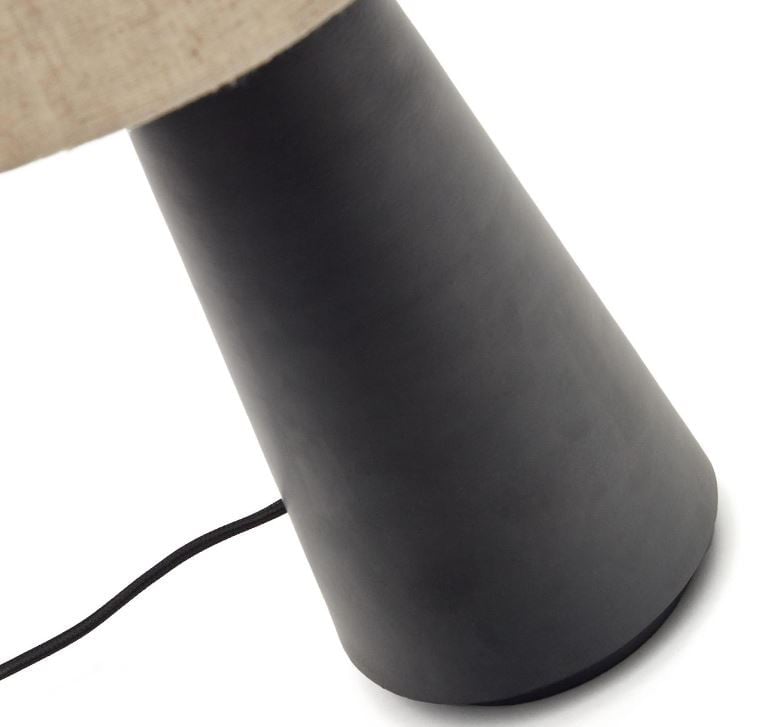 Veioza crem/neagra din textil 60 cm Torrent Kave Home