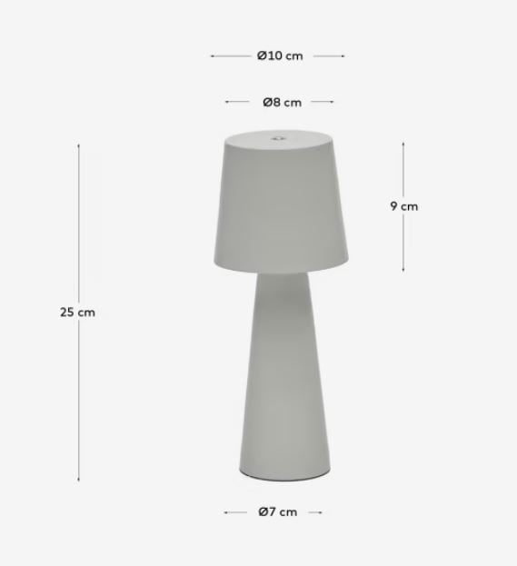 Veioza gri din metal 25 cm Arenys Kave Home