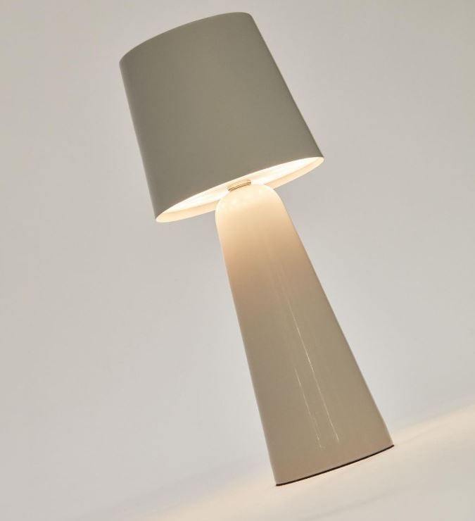 Veioza gri din metal 25 cm Arenys Kave Home