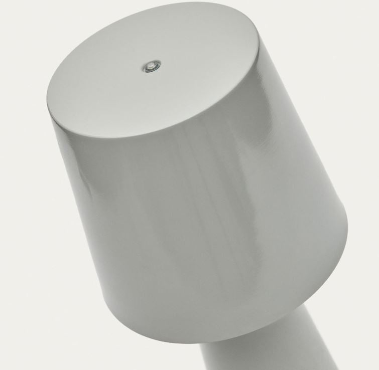 Veioza gri din metal 40 cm Arenys Kave Home