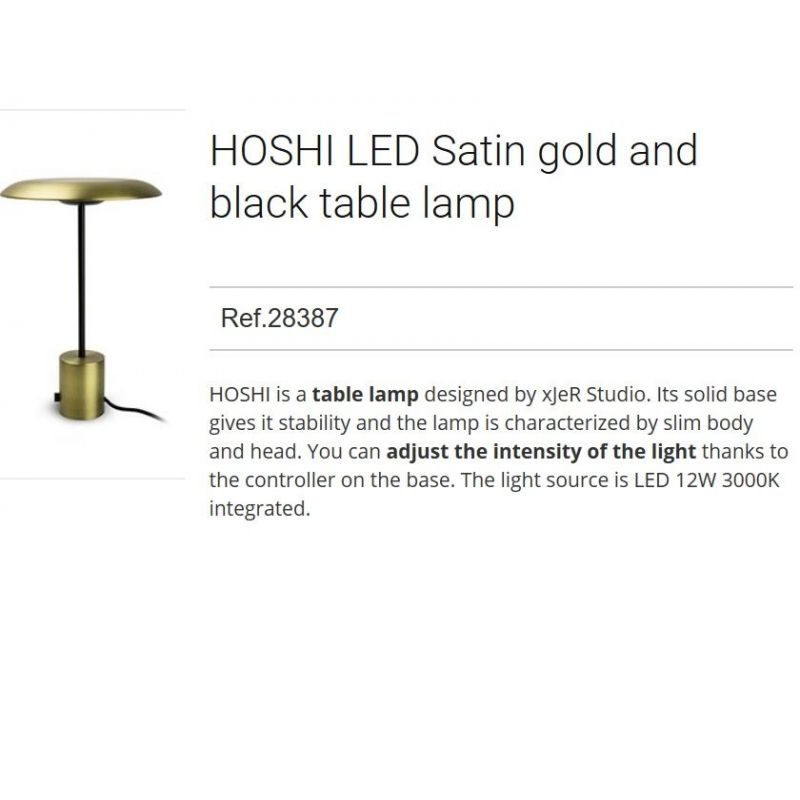 Veioza LED design deosebit HOSHI aurie/negru