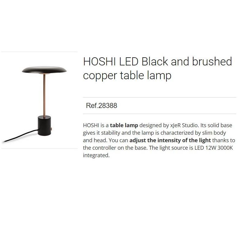 Veioza LED design deosebit HOSHI negru/cupru