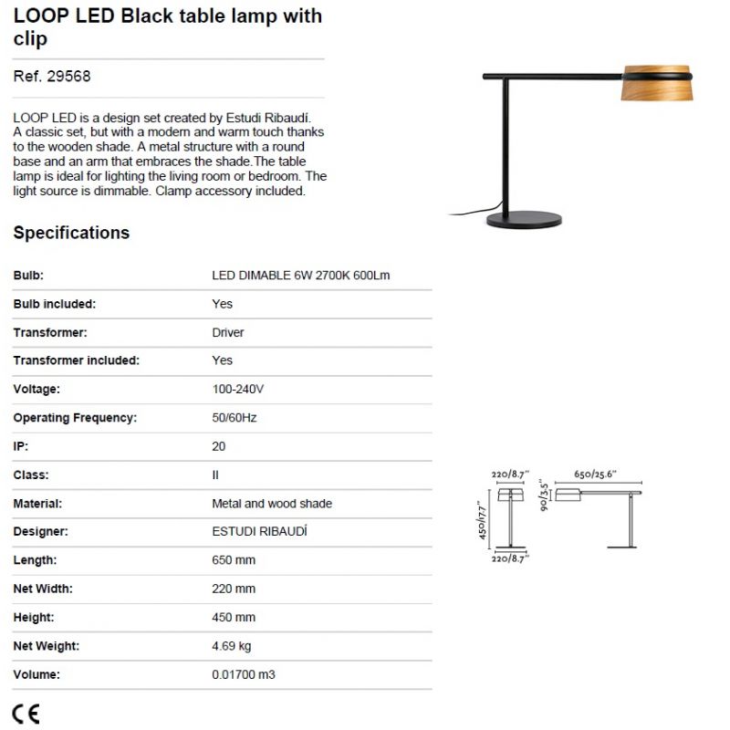 Veioza LED / Lampa de masa dimabila design deosebit LOOP
