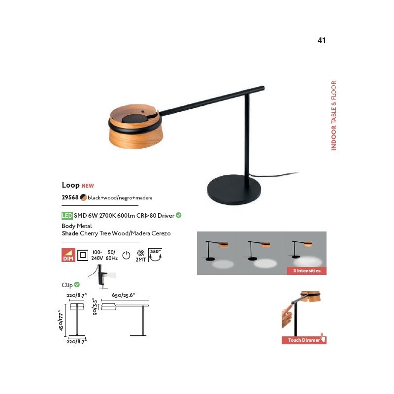 Veioza LED / Lampa de masa dimabila design deosebit LOOP