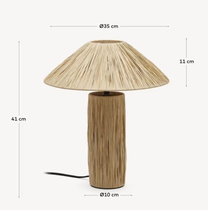 Veioza maro din fibre naturale 41 cm Samse Kave Home
