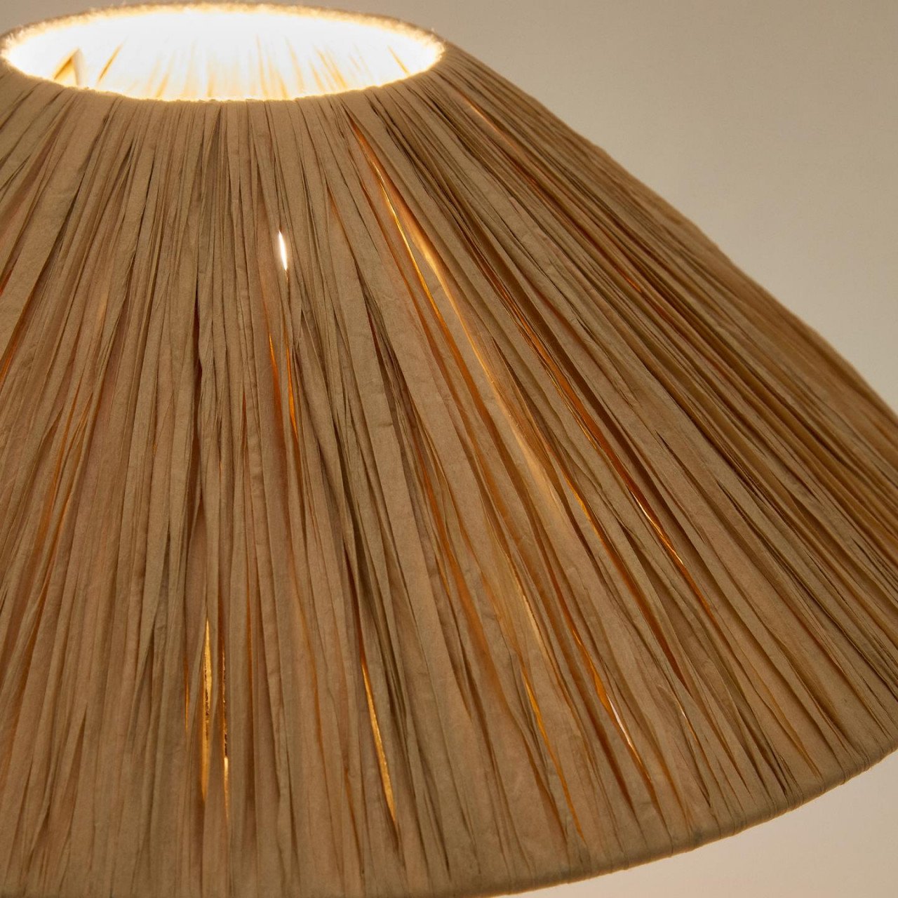Veioza maro din fibre naturale 41 cm Samse Kave Home