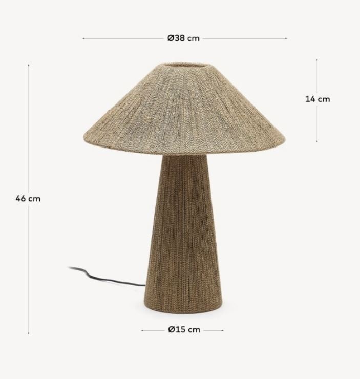 Veioza maro din fibre naturale 46 cm Renee Kave Home