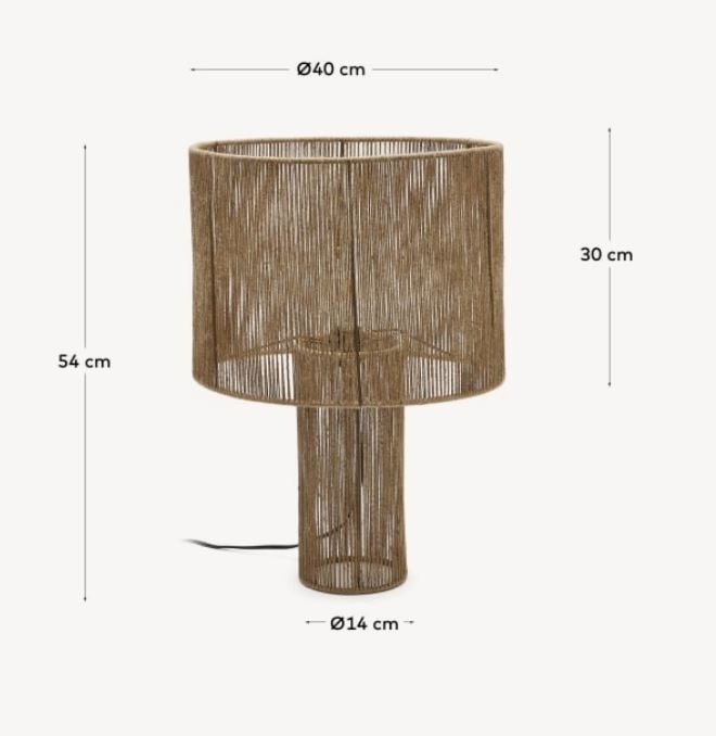 Veioza maro din fibre naturale 54 cm Pontos Kave Home