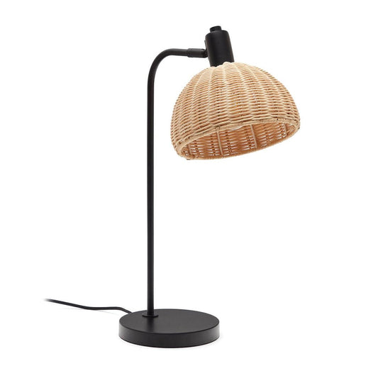 Veioza maro din metal si ratan 56 cm Damila Kave Home