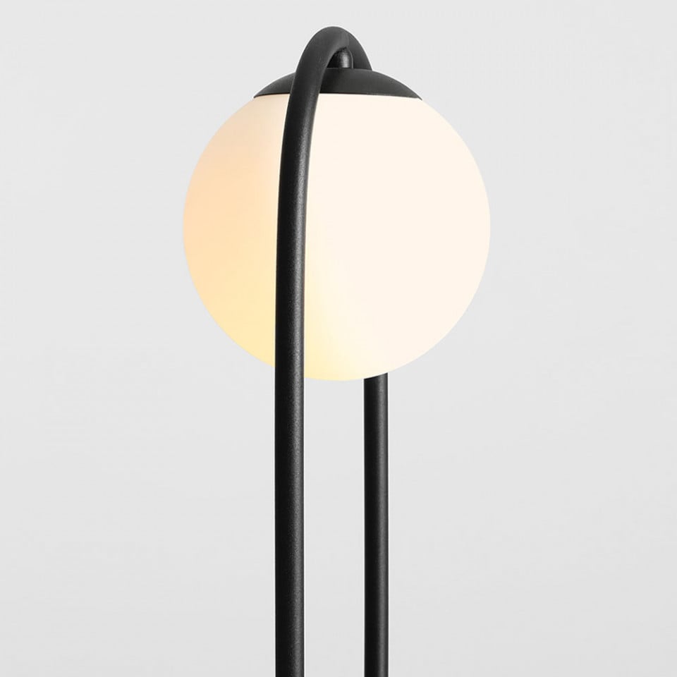 Veioza neagra/alba din sticla 47 cm Riva Aldex