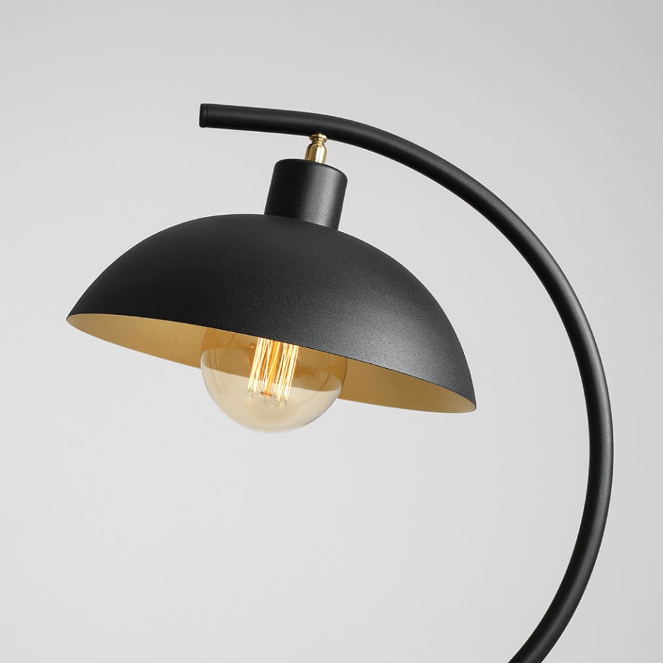 Veioza neagra/aurie din metal 40 cm Espace Aldex