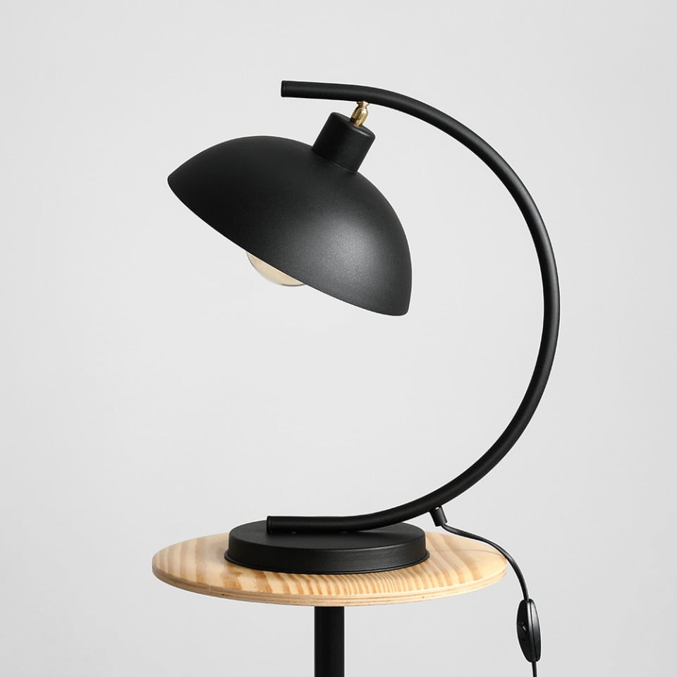 Veioza neagra/aurie din metal 40 cm Espace Aldex