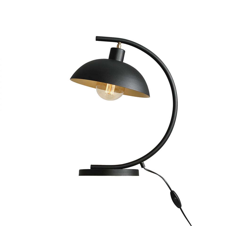 Veioza neagra/aurie din metal 40 cm Espace Aldex