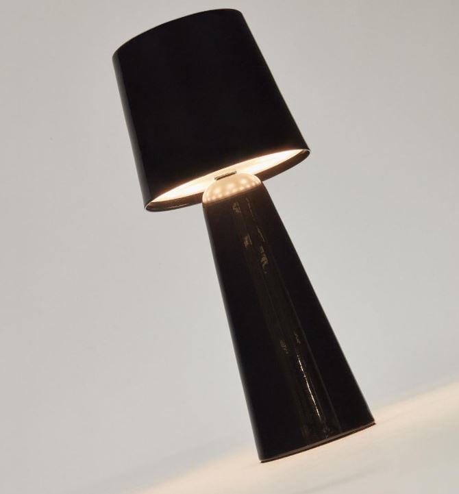 Veioza neagra din metal 25 cm Arenys Kave Home