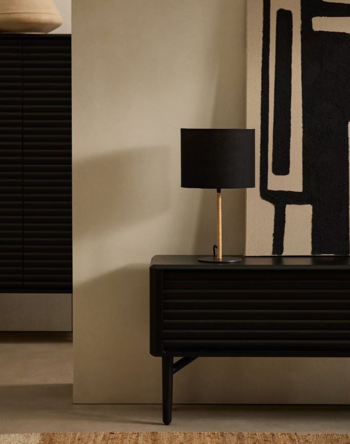 Veioza neagra din metal 45 cm Pina Kave Home