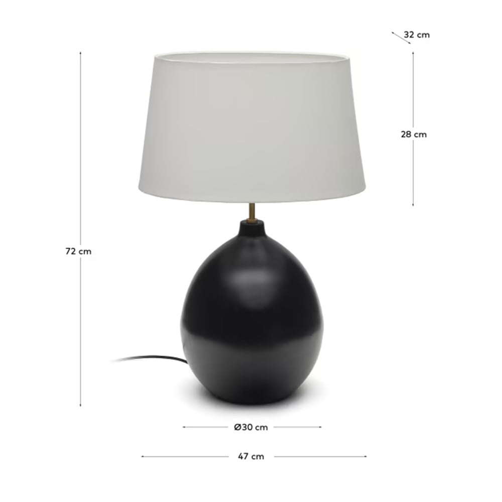 Veioza neagra din metal 72 cm Foixa Kave Home