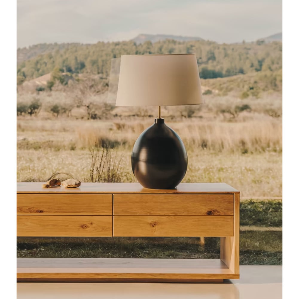Veioza neagra din metal 72 cm Foixa Kave Home