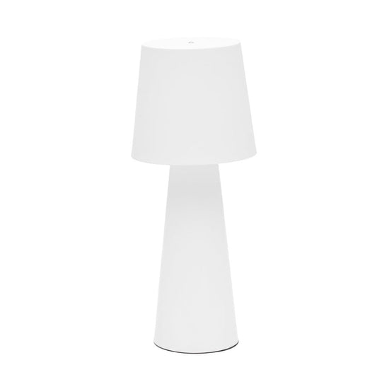 Veioza portabila alba din metal cu USB 40 cm Arenys Kave Home