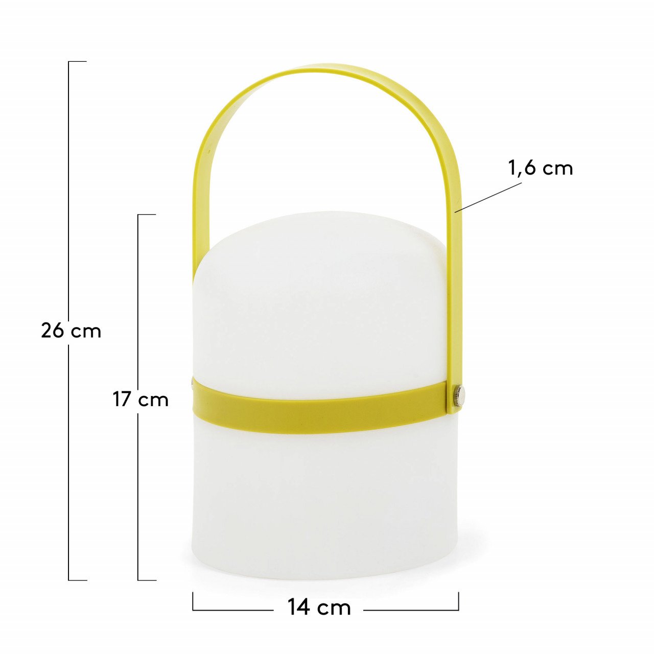 Veioza portabila galbena/alba din plastic cu USB 27 cm Ridley Kave Home
