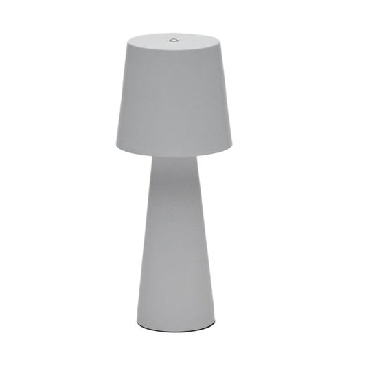 Veioza portabila gri din metal cu USB 25 cm Arenys Kave Home
