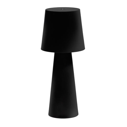 Veioza portabila neagra din metal cu USB 40 cm Arenys Kave Home