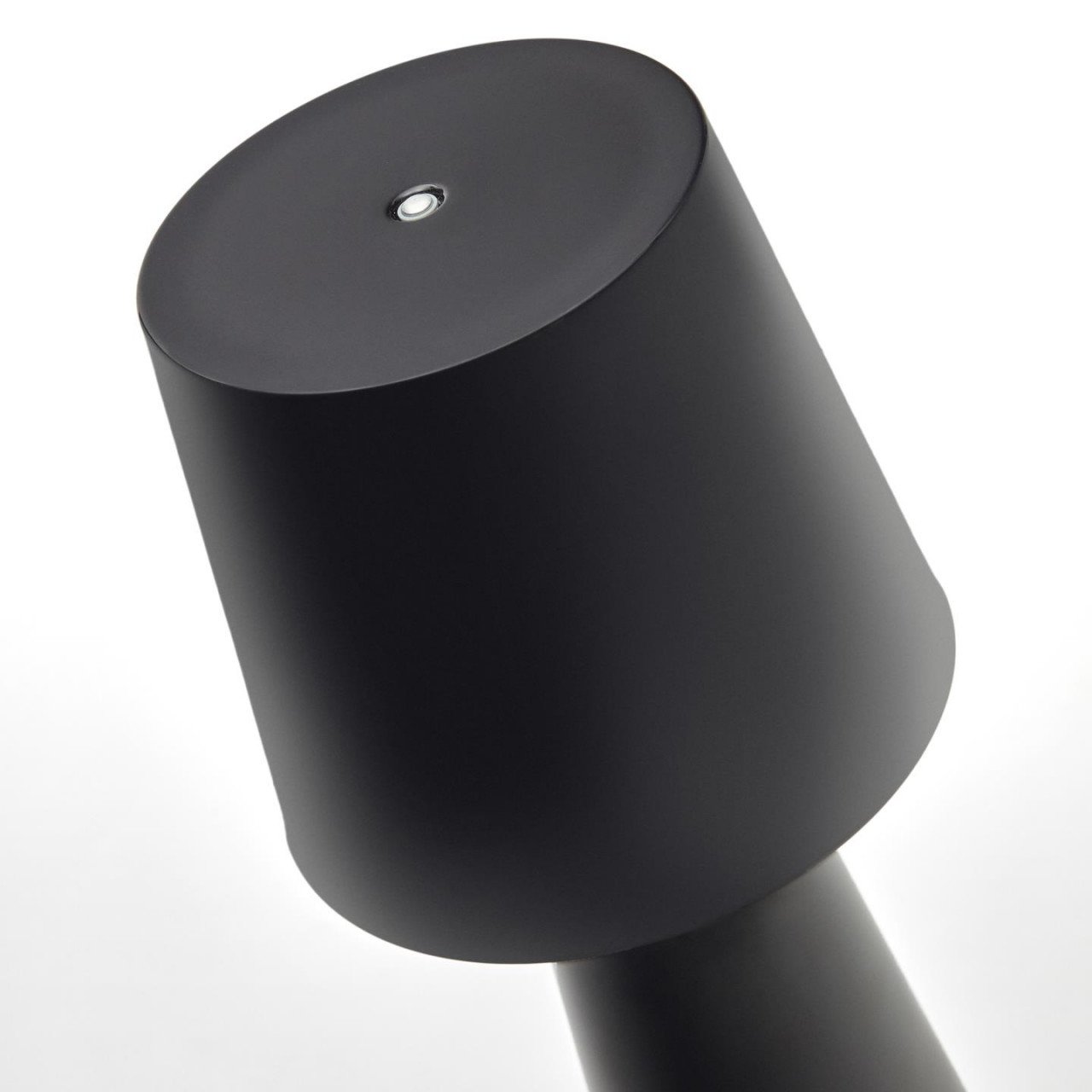 Veioza portabila neagra din metal cu USB 40 cm Arenys Kave Home