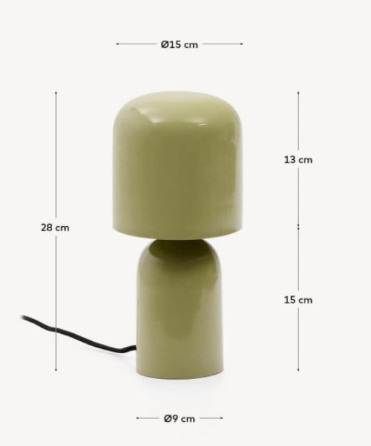 Veioza verde din metal 28 cm Monze Kave Home